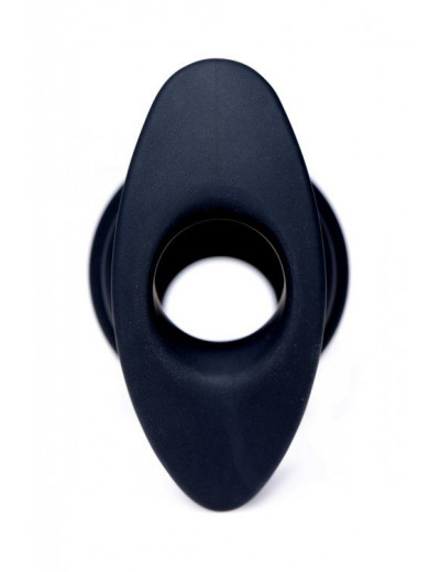 Малая черная анальная пробка Hive Ass Tunnel Silicone Ribbed Hollow Anal Plug Small - 6,86 см.