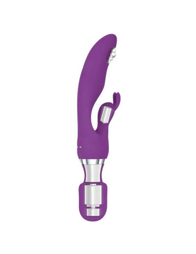 Фиолетовый двусторонний вибростимулятор G Motion Rabbit Wand - 25,4 см.