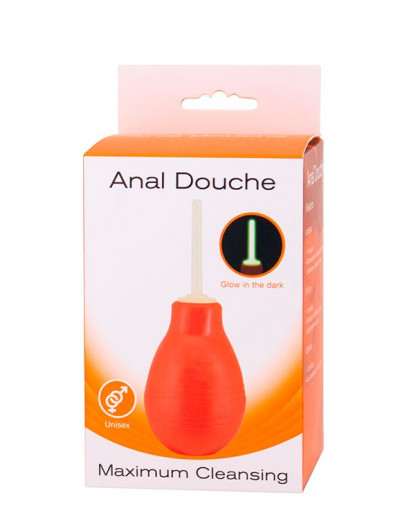 Красный анальный душ ANAL DOUCHE со светящимся в темноте кончиком