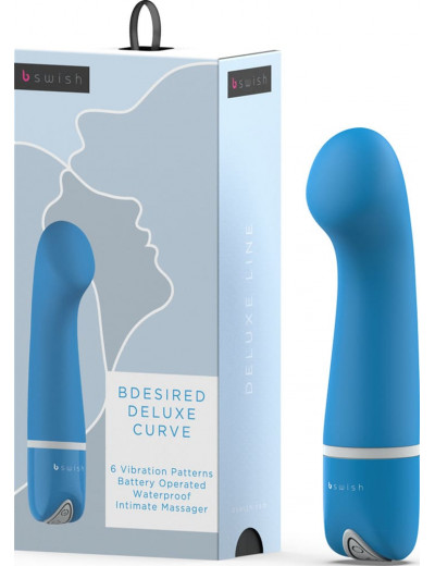 Голубой G-вибростимулятор Bdesired Deluxe Curve - 15,2 см.