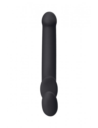 Черный безремневой страпон Silicone Bendable Strap-On XL