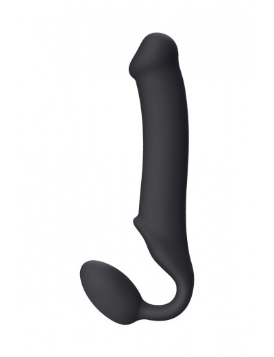 Черный безремневой страпон Silicone Bendable Strap-On XL