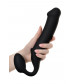 Черный безремневой страпон Silicone Bendable Strap-On XL