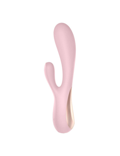 Розовый вибратор-кролик Satisfyer Mono Flex с управлением через приложение - 20,4 см.