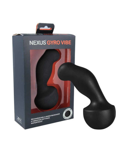 Черный универсальный вибромассажер NEXUS GyroVibe - 15 см.