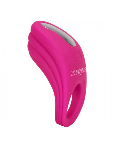 Розовое эрекционное виброкольцо с пультом Silicone Remote Pleasure Ring