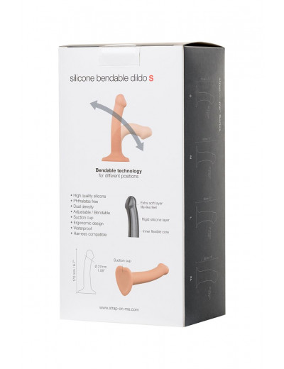 Телесный фаллос на присоске Silicone Bendable Dildo S - 17 см.