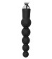 Черная плеть с рукоятью-елочкой Whip with Curved Silicone Dildo - 49,5 см.