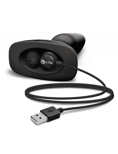 Чёрная вибровтулка с ротацией шариков RIMMING REMOTE CONTROL PLUG BLACK - 15,2 см.
