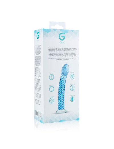 Голубой стеклянный фаллоимитатор Glass Dildo No.5 - 18 см.