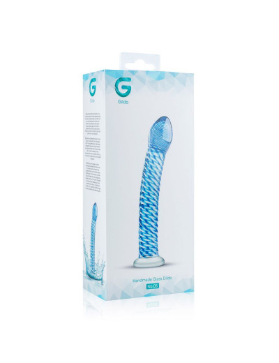 Голубой стеклянный фаллоимитатор Glass Dildo No.5 - 18 см.