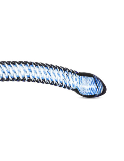 Голубой стеклянный фаллоимитатор Glass Dildo No.5 - 18 см.