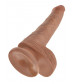 Фаллоимитатор-мулат с мошонкой и присоской 6  Cock with Balls - 17,8 см.