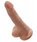 Фаллоимитатор-мулат с мошонкой и присоской 6  Cock with Balls - 17,8 см.