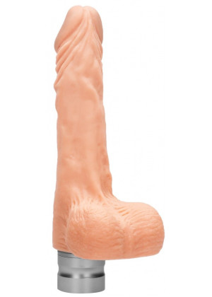Телесный вибратор Vibrating Dildo With Balls - 17 см.