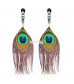 Зажимы на соски с павлиньими перьями Nipple Clamp With Peacock Feather Trim