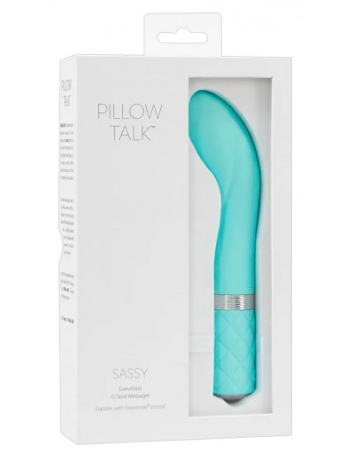 Мятный изогнутый вибратор Sassy - 20 см.