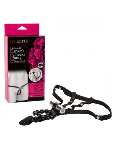 Трусики с перезаряжаемой вибропулей и стимулирующими бусинами Rechargeable Lovers Cheeky Panty with Stroker Beads