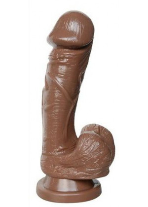 Коричневый фаллоимитатор Big Glans Dong - 19 см.