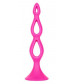 Розовая анальная елочка Silicone Triple Probe - 14,5 см.