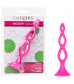 Розовая анальная елочка Silicone Triple Probe - 14,5 см.