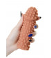 Телесная насадка на фаллос с бугорками Extreme Sleeve 010 M-size - 14 см.