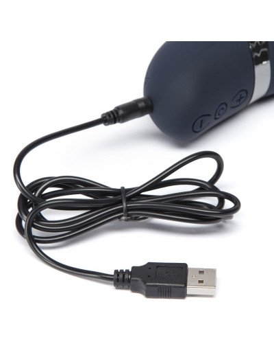 Тёмно-синий вибратор Oh My USB Rechargeable Rabbit Vibrator - 25,4 см.