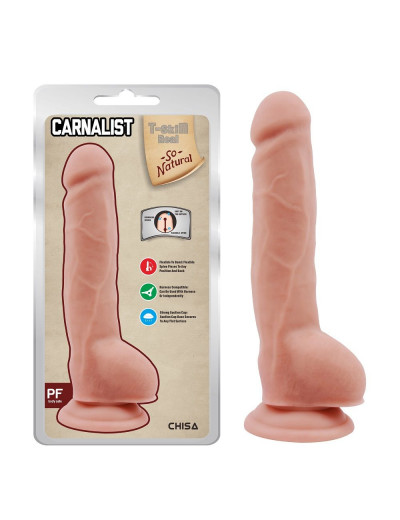 Телесный фаллоимитатор на присоске Carnalist - 23,5 см.