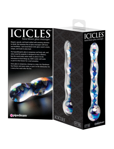 Анальный стеклянный стимулятор Icicles №8 - 17,8 см.