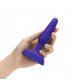 Фиолетовая анальная вибропробка с 3 источниками вибрации TRIO REMOTE CONTROL PLUG  PURPLE - 13,5 см.