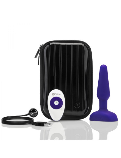 Фиолетовая анальная вибропробка с 3 источниками вибрации TRIO REMOTE CONTROL PLUG  PURPLE - 13,5 см.