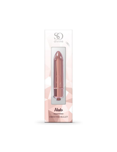 Розовая гладкая вибропуля So Divine Halo Bullet Vibrator - 8 см.