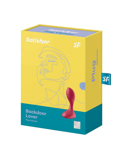 Красный вибромассажёр простаты Satisfyer Backdoor Lover - 14 см.