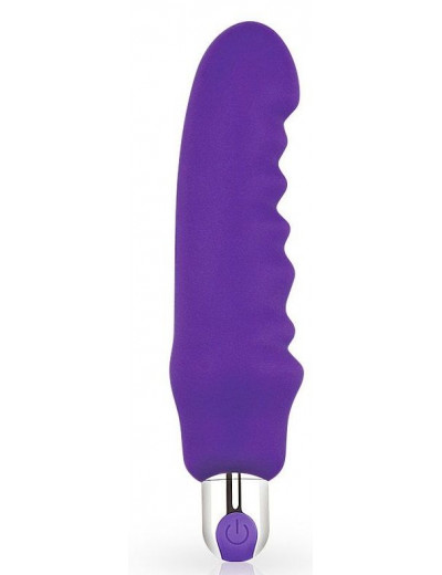 Фиолетовый вибратор Rechargeable IJOY Silicone Waver - 16,5 см.