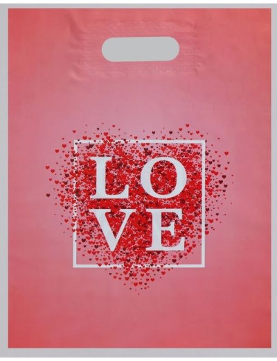 Полиэтиленовый пакет Love - 31 х 40 см.