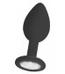 Черная анальная пробка с прозрачным кристаллом Diamond Butt Plug - 8 см.