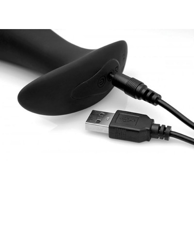 Черный стимулятор простаты Silicone Prostate Vibrator with Remote Control - 12 см.