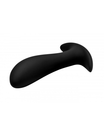 Черный стимулятор простаты Silicone Prostate Vibrator with Remote Control - 12 см.