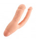 Телесный двойной вибратор INDULGENCE Rechargeable Insatiable Desire - 21 см.