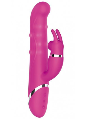 Розовый вибратор-кролик NAGHI NO.42 RECHARGEABLE DUO VIBRATOR - 24 см.
