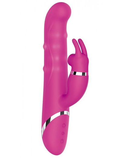 Розовый вибратор-кролик NAGHI NO.42 RECHARGEABLE DUO VIBRATOR - 24 см.