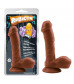 Коричневый фаллоимитатор Gentle Black Penis - 19 см.