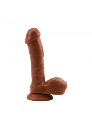 Коричневый фаллоимитатор Gentle Black Penis - 19 см.