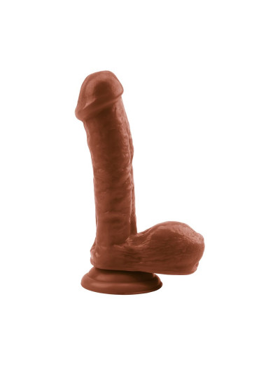 Коричневый фаллоимитатор Gentle Black Penis - 19 см.