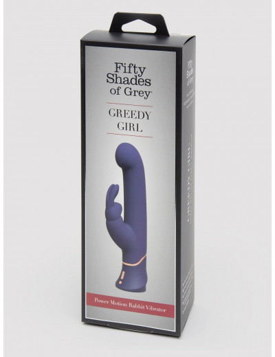 Фиолетовый вибратор Greedy Girl Power Motion Thrusting Rabbit Vibrator - 21,6 см.