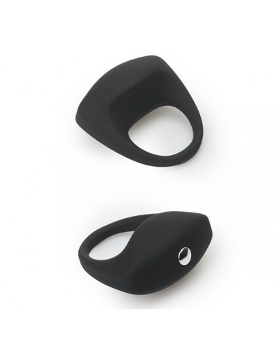 Чёрное эрекционное кольцо LIT-UP SILICONE STIMU RING 8