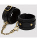 Черные оковы на ноги Bound to You Faux Leather Ankle Cuffs