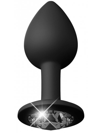 Черные трусики Crotchless Secret Gem XL-XXL с анальной пробкой