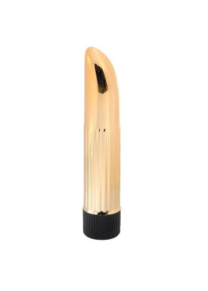 Золотистый миниатюрный вибратор Gold Ladyfinger - 13 см.