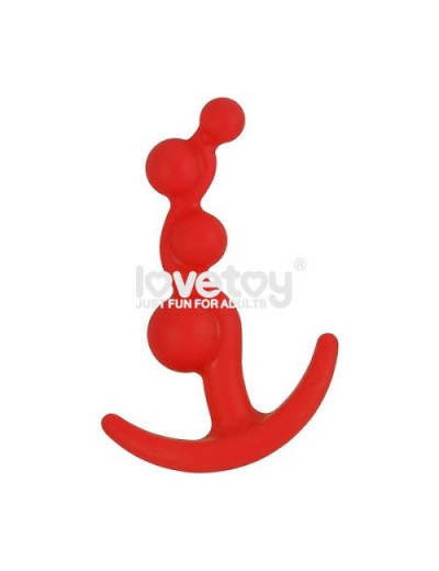 Красная анальная цепочка LURE ME Silicone Anal Toy - 10,5 см.